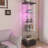 Modern Glass Display Cabinet with Drawer , Quick-assembly Antique Cabinet with LED lights, Tempered Glass Bookshelf,  1-Door Storage Case with 4 Shelves  for Living Room and Bedroom-1867737879