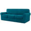 Housse de canapé en jacquard extensible 4 pièces, housse pour canapé pour 3 coussins, protecteur de meubles lavable à la machine (canapé, turquoise)-1241047029