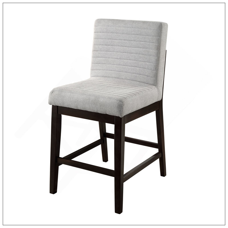 Ensemble de chaises à hauteur de comptoir Edwyn en lin et espresso gris (ensemble de 2)
