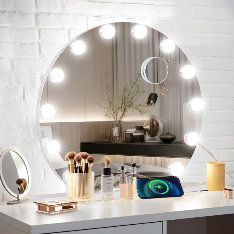 Abida Round Floor Mirror