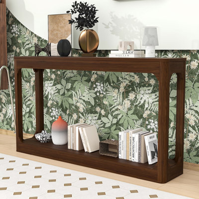 Minimalist Console Table with Open-Shelf Storage
