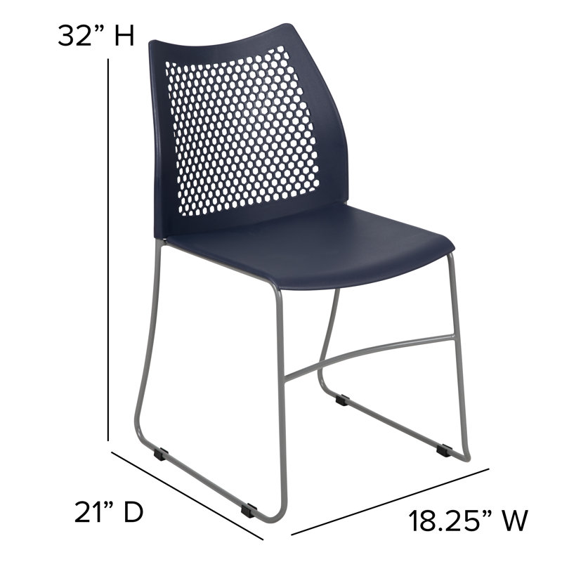 Hercules 661 lb. Modern Gray Stack Chair with Air-Vent Back