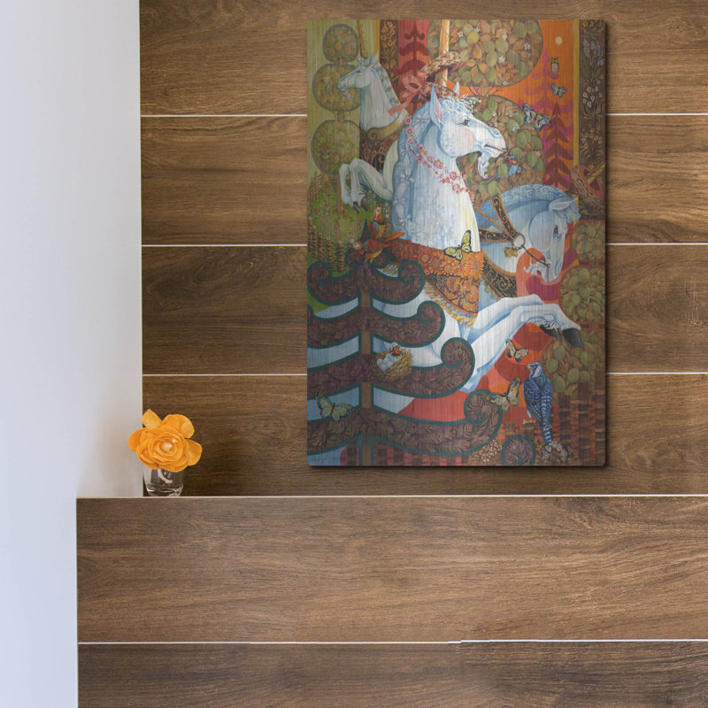 Art mural en métal Lark Manor ™ «The Med Medic Garden» par David Galchutt, H 16 po x l 12 po