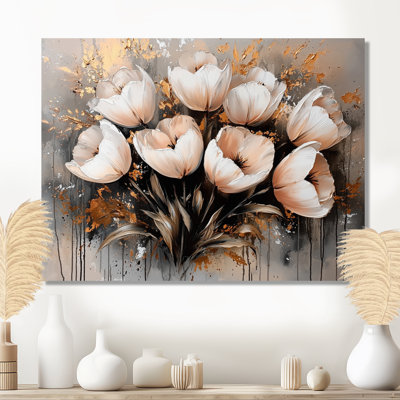 Lark Manor™ Pink Gold Morning Tulips II - Tulips Framed Prints