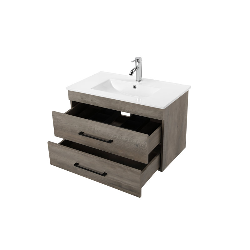 Panneau de particules de meuble-lavabo peu encombrant au design minimaliste moderne