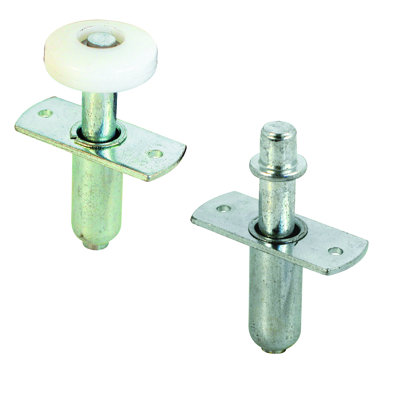 Top Pivot and Guide Wheel, 3/8 in Diameter, Steel/Plastic, Mill (Single Pack)