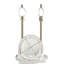 Lampe de table en métal Tassel Elegance - Or doux et blanc - Ensemble de 2