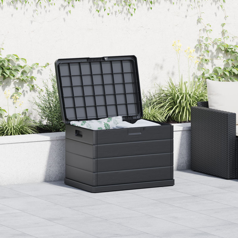 Dakota Fields 77.5cm W 170L Plastic Deck Box in Anthracite