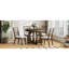 Ensemble de table de salle à manger ronde pour 4 personnes avec chaises, ensemble de table de salle à manger extensible avec rallonge amovible de 16 po, ensemble de table de salle à manger rétro 5 pièces à motif géométrique unique pour la cuisine, la salle à manger (noyer)-1676026249-1676026251-1676026255-1676026358
