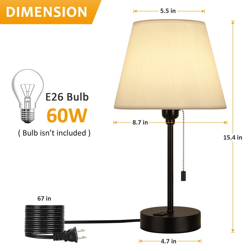 Tiberiu Metal Table Lamp, White