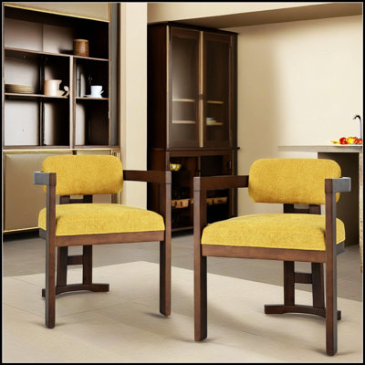 Durable Upholstered Wood Dining Chair Set for Stylish Spaces with Comfortable Seating and Sturdy Frame Design