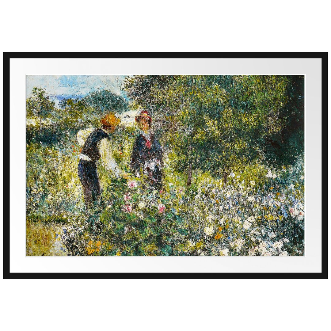 Gerahmtes Poster Gather Flowers von Pierre-Auguste Renoir