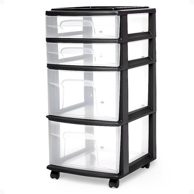 4-Tier Clear Plastic Storage Organizer Cart