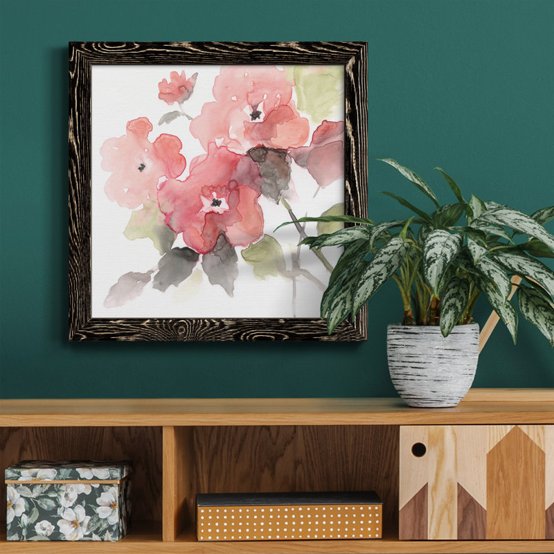 Spectre floral - peinture sur toile encadrée, H 31,5 po x l 31,5 po x P 1,5 po, Cadre noir