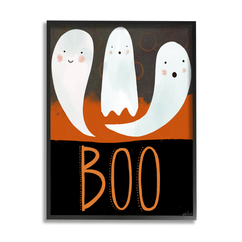 «Boo Halloween Festive Expression», impression sur toile, H 30 po x l 24 po x P 1,5 po, Giclée encadrée noir minuit
