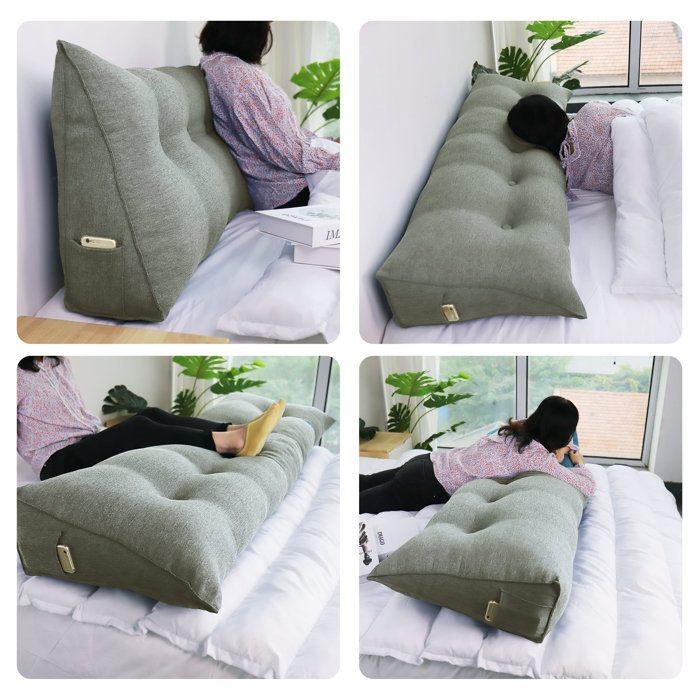 Coussin De Positionnement WOWMAX King - 193x50 Cm - Forme Cale - Housse Velours Amovible