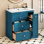 Meuble-lavabo de salle de bain en céramique 30 po - armoire bleue à quatre tiroirs pour un rangement organisé et pratique
