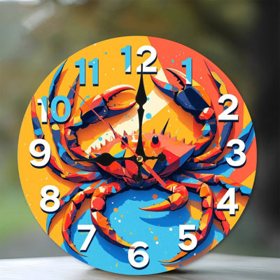 Crab Wall Clock Art