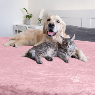 PETMAKER Waterproof Dog Blanket Reversible Sherpa Dog Blanket for Couch, Bed, or Car - Protects from Spills, Stains, or Pet Fur