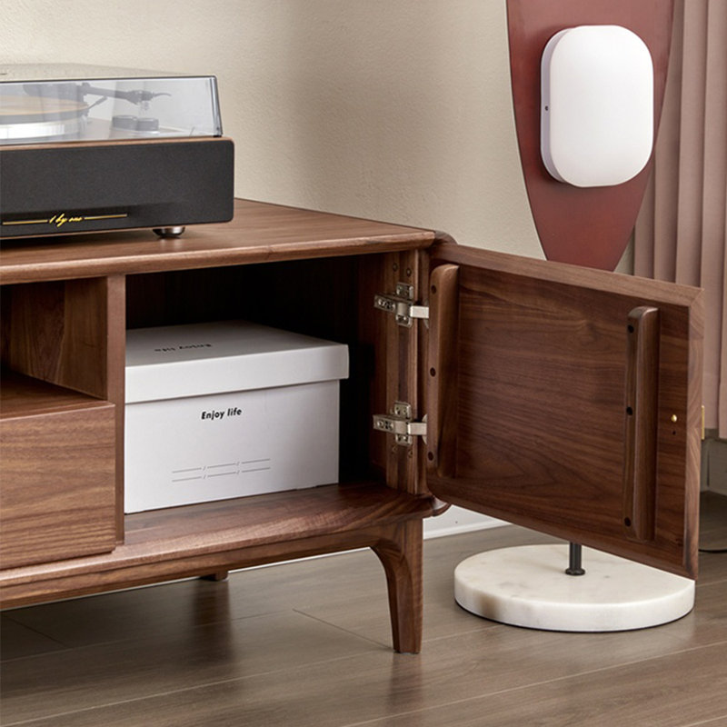 Meuble télé en bois de noyer noir, 78.74"