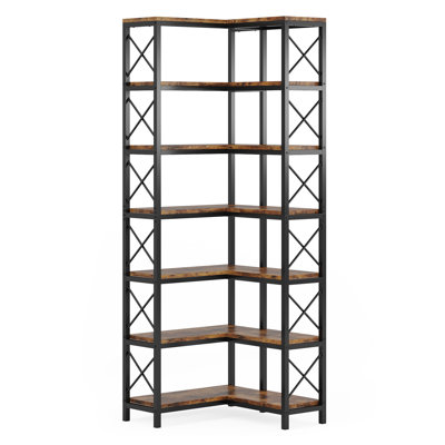 79" Modern Farmhouse Bookcase with Metal Frame