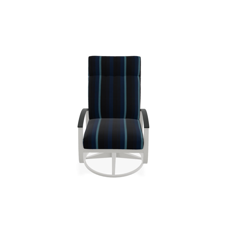 Chaise berçante pivotante réglable avec coussins Askar, Indigo, Graphite classique P30, Neige texturée