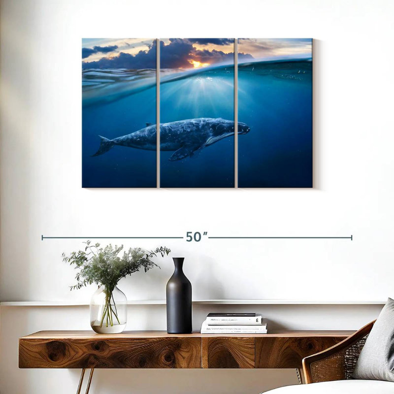 Brampt Blue Ocean Whale, 24" H x 38" W