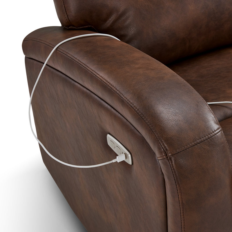2 Seater Faux Leather Electric Loveseat, Dark Brown