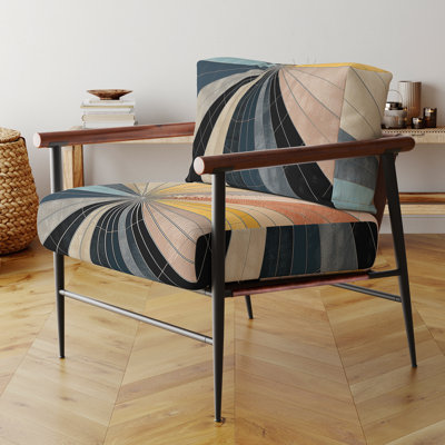 Chaise d'appoint rembourrée Mid-Century New Balance Abstract Geometrics III