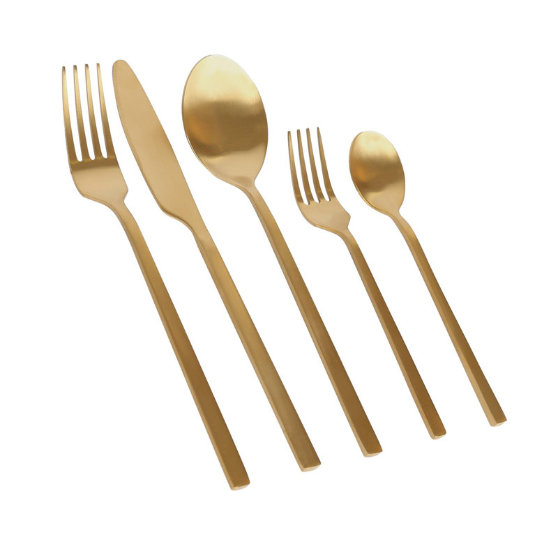 Argon Tableware Stainless Steel Cutlery Set, Gold