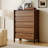 Hingham 45.3" H 5 Drawer Dresser, Wood Chest Of Drawers For Bedroom, Living Room，Brown-1967380386
