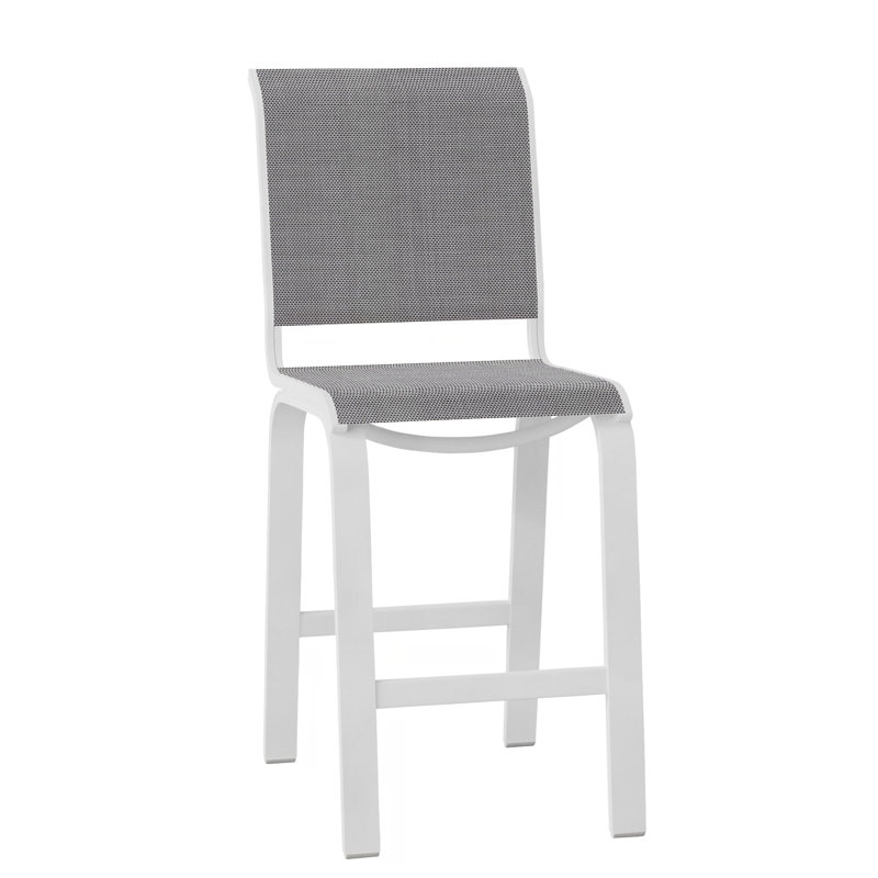 Tabouret de bar 26 po Holna, Titane Sunbrella®, Blanc texturé