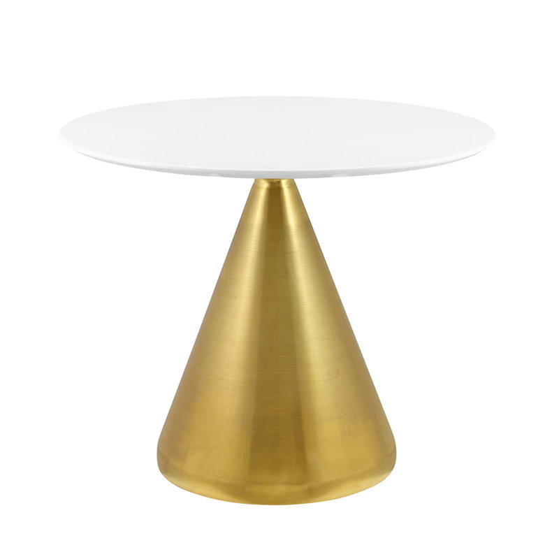 Tupelo 36" White Marble and Wood Dining Table