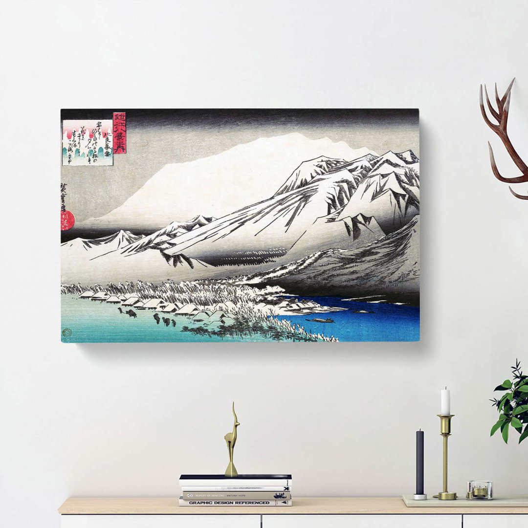 Evening Snow on Hira by Utagawa Hiroshige - Wrapped Canvas
