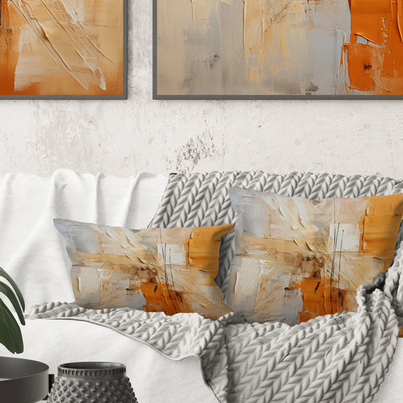 Coussin décoratif Glam Orange Beige Collage IV