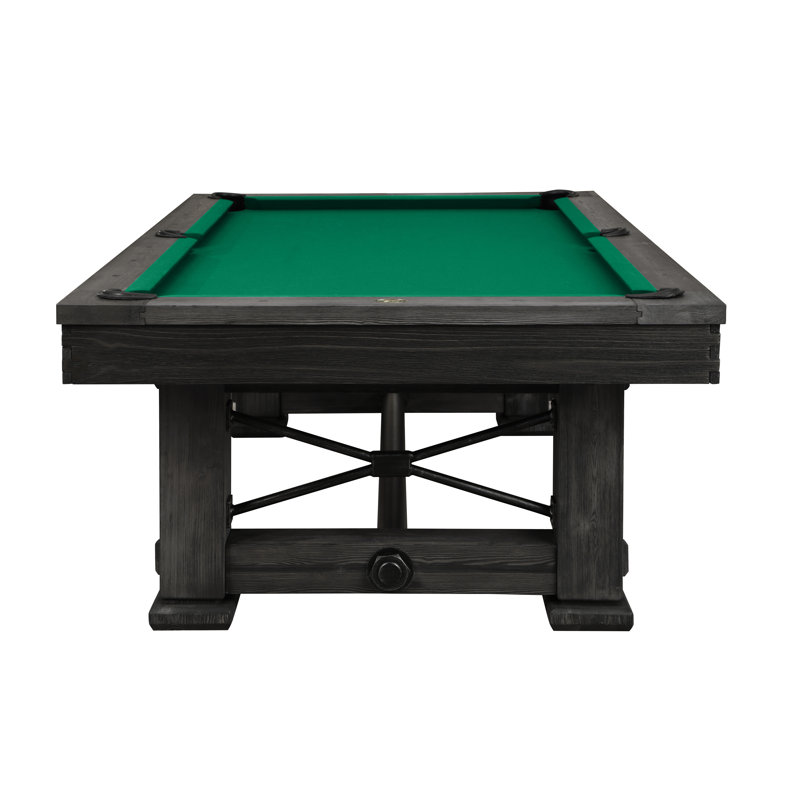 Rio Grande Slate Pool Table with Professional Installation Included, 8' 5", Weathered Raven, Championship Green