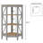 Wood Corner Bookcase 3 Shelf Corona Gray | -1106338160