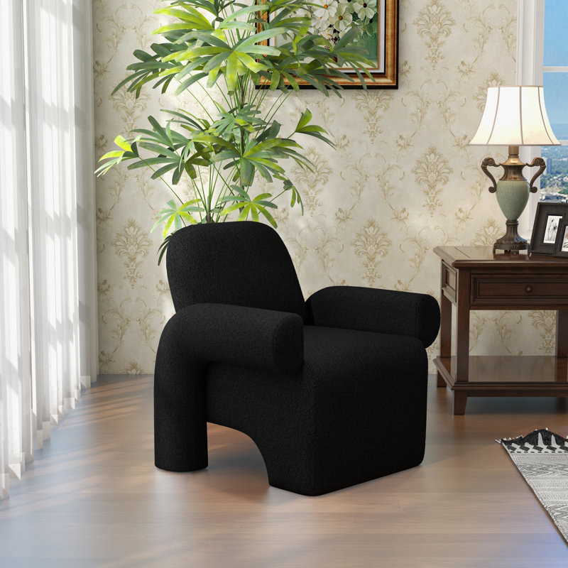 Fauteuil rembourré, Laine noire