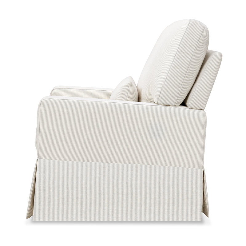 Crawford Pillowback Comfort Swivel Glider, Chat Livesmart® rayé Chat Chat