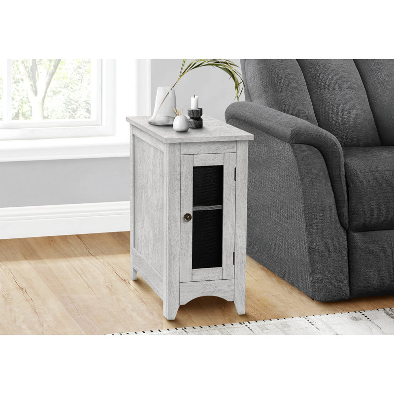 Table d'appoint, table de bout, table d'appoint, étroite, table de chevet, chambre à coucher, lampe, rangement, placage, transitionnel