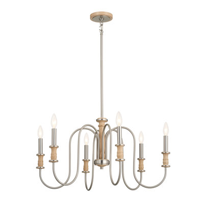 Karthe 6 - Light Steel Dimmable Chandelier