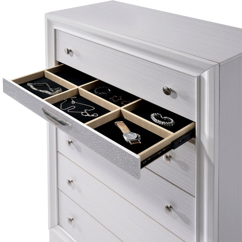 Clermont 3 Piece Solid Wood Bedroom Set, White, 3 Pcs: Chest, 2 Nightstands