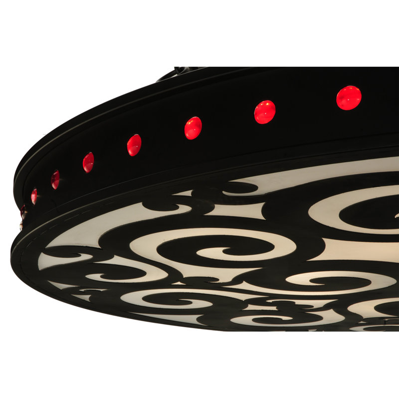 Plafonnier semi-encastré 72 po 16 lumières Jules