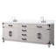 Meuble-lavabo double en chêne blanc 80 x 22 - comptoir et robinet en marbre à fermeture douce et poli à la main Comprend deux armoires ouvertes