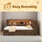 Full Size Wood Daybed With Storage Shelves, USB, LED, And Trundle-1930978892