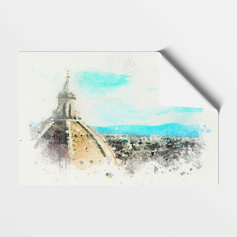 Florence Skyline with Cathedral - Frameless Print, 21 cm H x 29.7 cm W
