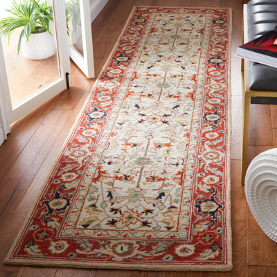 Hollander Hand-Hooked Wool Red Area Rug