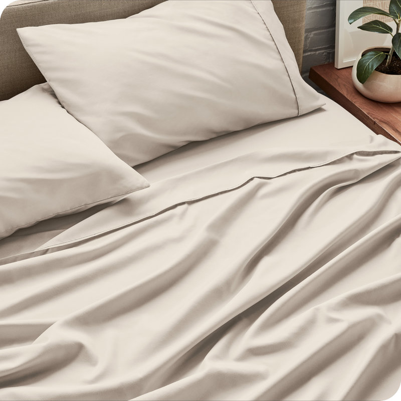 Bare Home Microfiber Sheet Set, Twin Sheet Set + 1 Fitted Sheet + 1 Pillowcase, Wheat