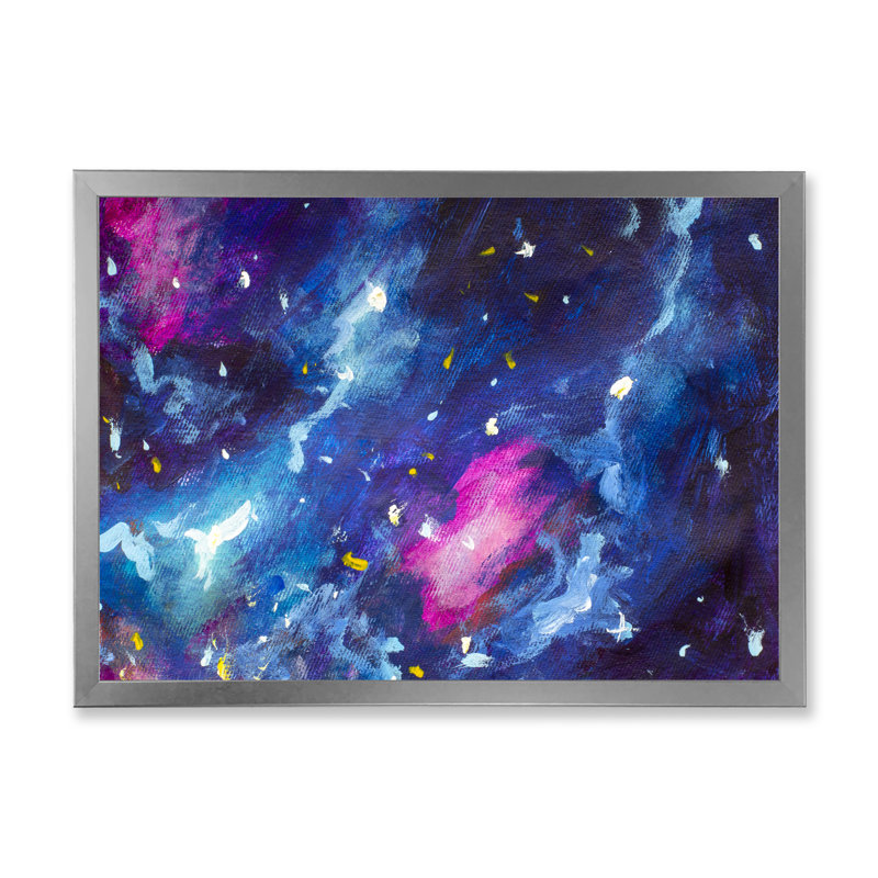 «Blue Violet Galaxy», reproduction sur toile flottante, H 16 po x l 32 po x P 1 po, Cadre photo argenté