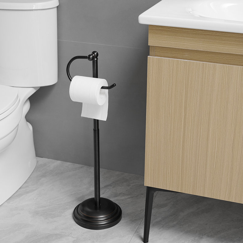 Porte-papier hygiénique sur pied, Bronze huilé